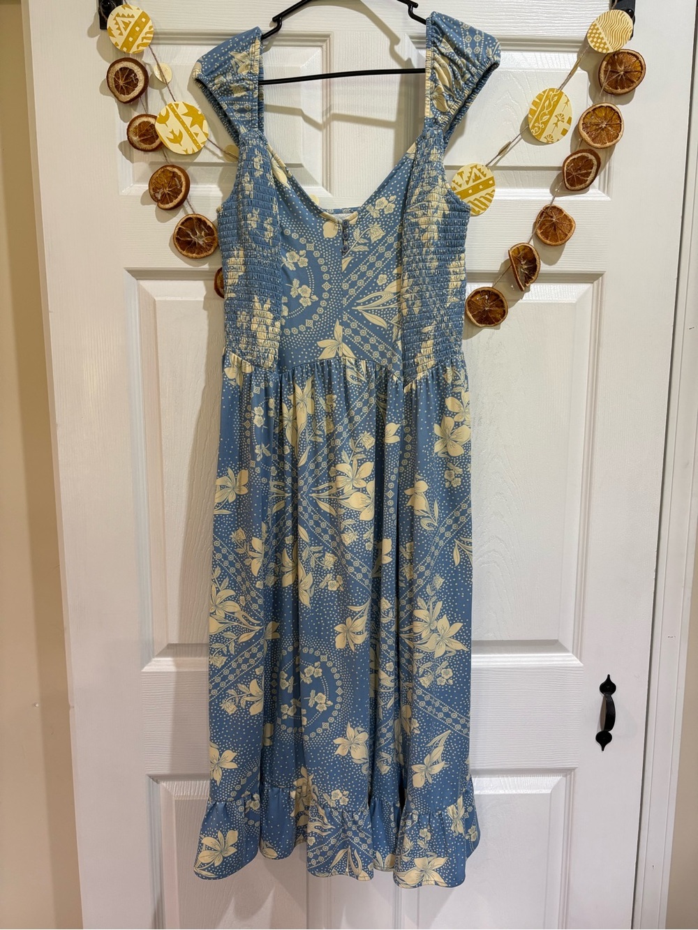 Urban Outfitters Light Blue and Yellow Floral Dress